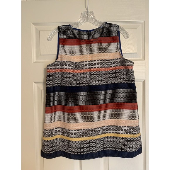 Vince Camuto Geometric Pattern Sleeveless Tunic Blouse Size Medium - Picture 3 of 13